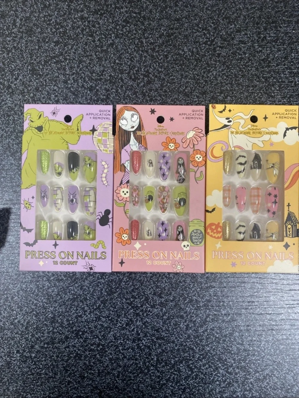 Disney Nightmare before Christmas Halloween press on nails women girl manicure